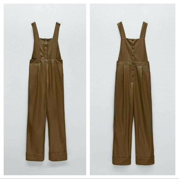 Zara FAUX LEATHER OVERALL - Picture 3 of 11